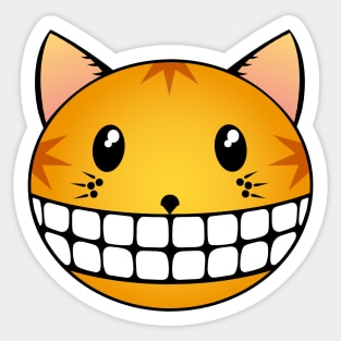 Cheshire Ginger Tabby Cat Smile Sticker